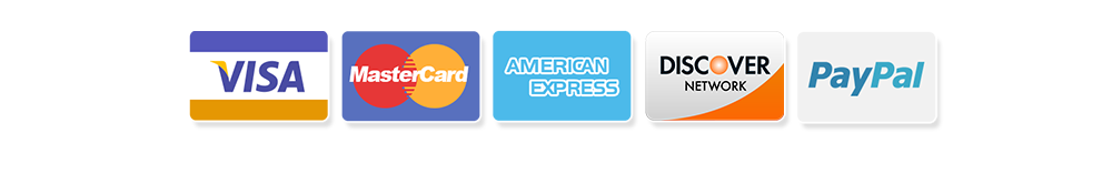 Accepted payment methods: Visa, Mastercard, Discover, Amex.